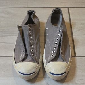 Converse Men's Gray Canvas Slip-On Sneakers